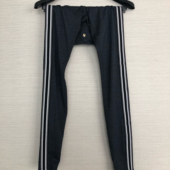 Spiritual Gangster Blue Workout Leggings w/ stripe - Picture 3 of 7